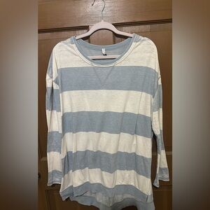ZSupply Blue and White Striped Long Sleeve Shirt